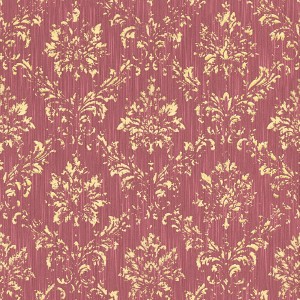 Barock Tapete in Rot und Gold mit schimmernden Ornamenten von PROFHOME.