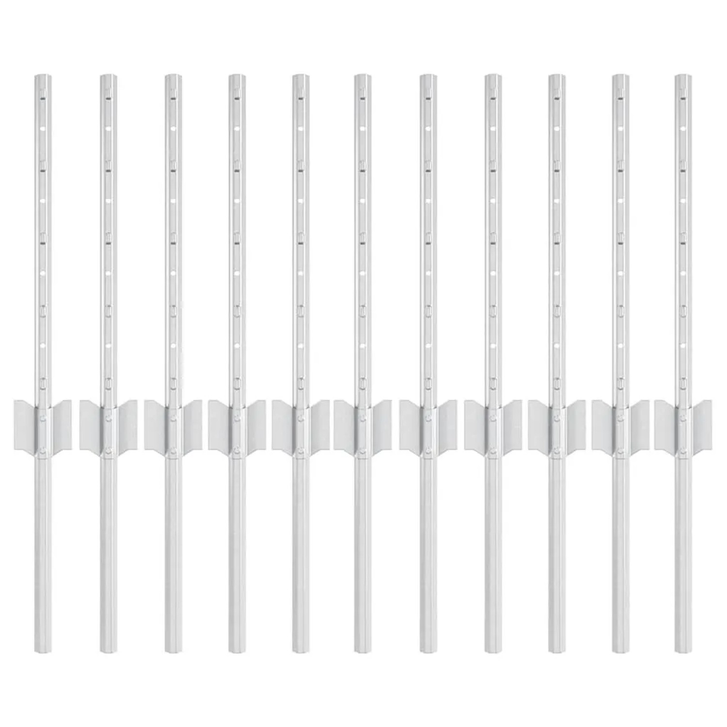 vidaXL Zaunpfosten 11 Stk Silber 40 cm Stahl 42006291 günstig online kaufen