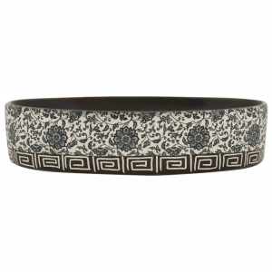 vidaXL Aufsatzwaschbecken Schwarz Blau Oval 56,5x36,5x13,5 cm Keramik 155114