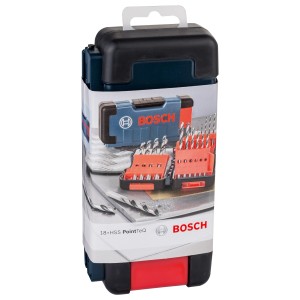 Bosch HSS-Spiralbohrer-Set PointTeQ, 18-teilig im ToughBox-Koffer.