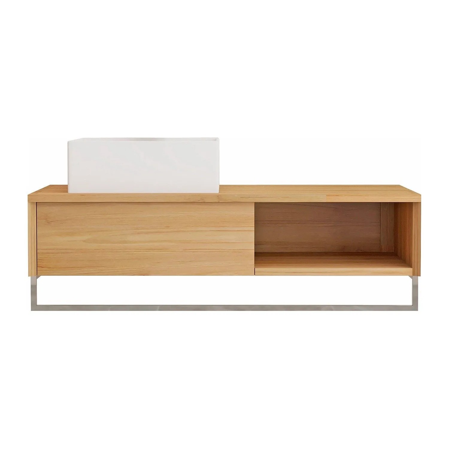 Vente-unique Einzelwaschtisch Kupang Naturfarben Hell 105 cm