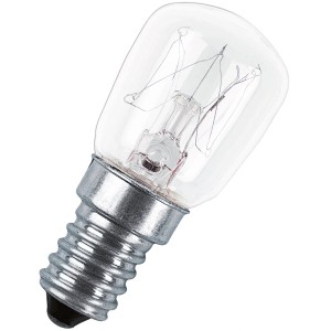 Osram E14 Leuchtmittel, 25W, klar, für Speziallampen. Dimmbare Glühbirne mit warmweißem Licht.