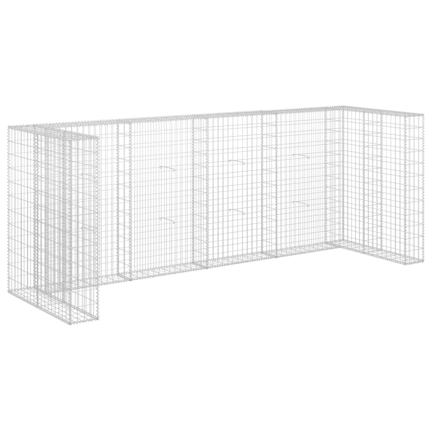 VidaXL Gabionenwand für Mülltonnen Verzinkter Stahl 320×100×120 cm