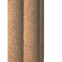 Braunes 2er-Element Rundpalisaden aus Beton für Beeteinfassung, 25x10x6 cm.