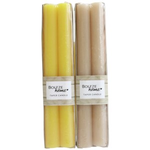 Boltze Stabkerzen Melia, 4er-Set in Gelb und Beige, 20 cm hoch, Deko-Highlight.