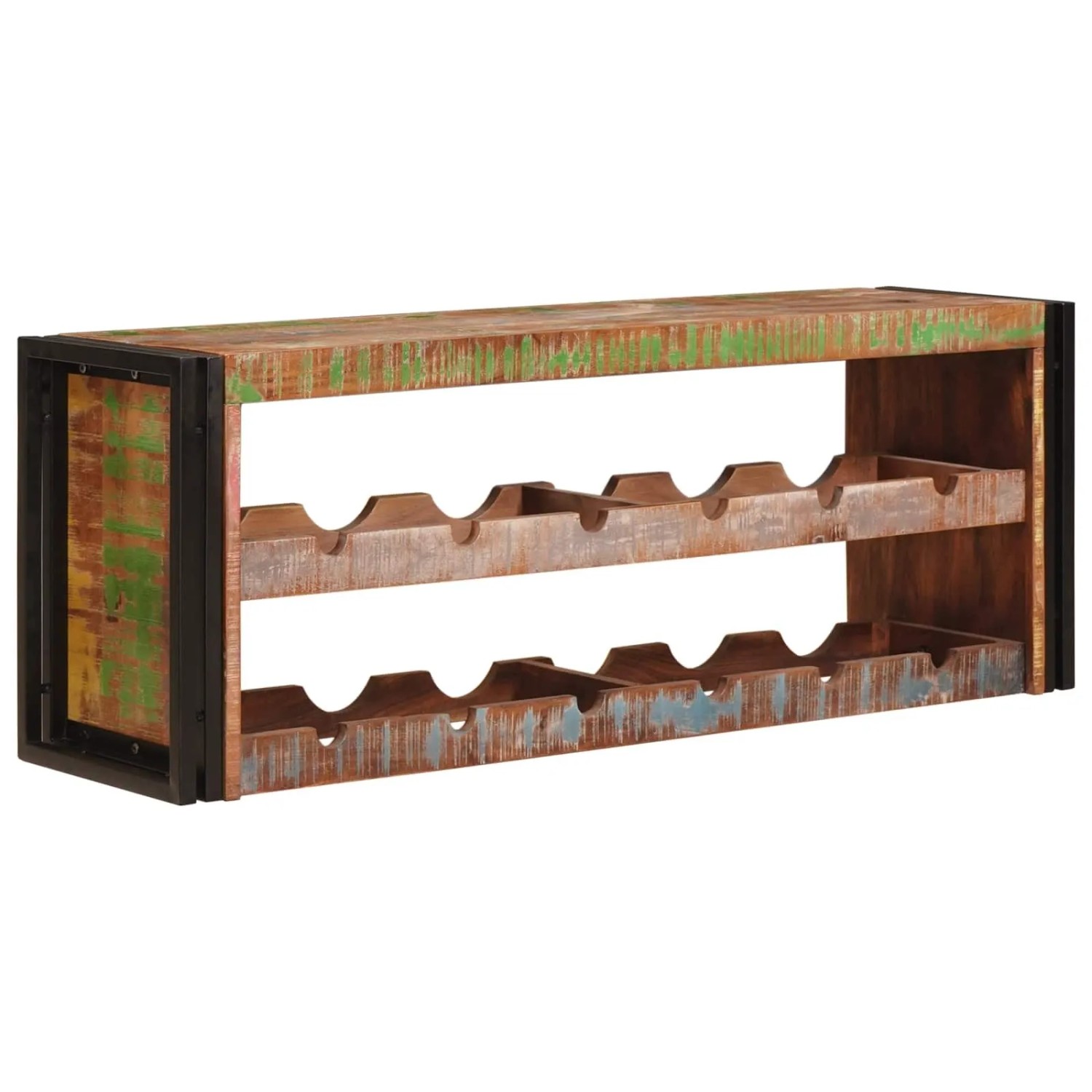 vidaXL Weinregal Braun 120 x 45 x 33 cm Massives Altholz 4104765