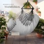 Tectake Hängesessel Malika Extra Dicke Sitz und Rückenkissen Mit Bücherfach Flaschenhalterung 150 x 100 x 150 cm Grau_8