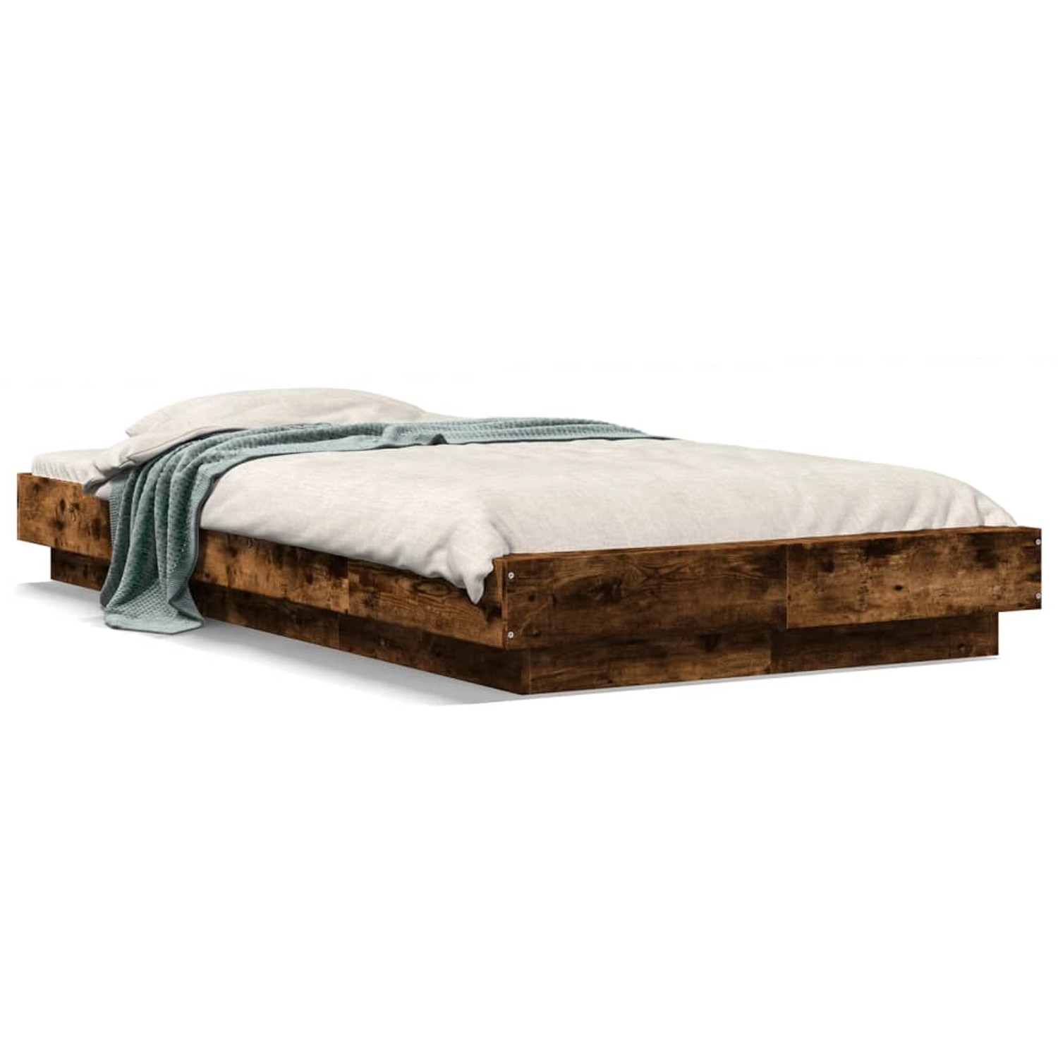 vidaXL Bettgestell Räuchereiche 75x190 cm Holzwerkstoff 3281249 günstig online kaufen