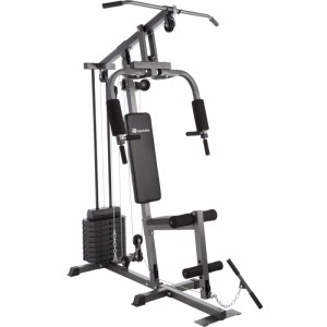 Tectake Kraftstation Arnie mit Butterfly, Latzug und Beinstrecker, schwarz, für ein effektives Ganzkörpertraining.