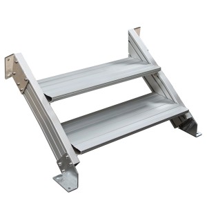 Treba Außentreppe Alaska 3, 2 Stufen aus Aluminium, 80x28 cm. Ideal für den Außeneinsatz.