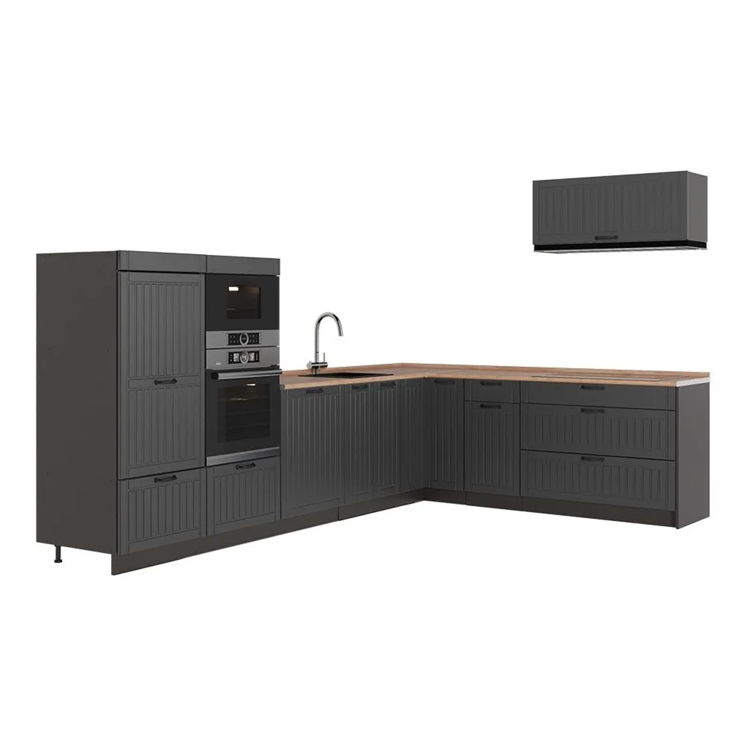 Vicco Eckküche Fame-Line Dunkelgrau/Anthrazit 327 x 154 AP Eiche Art Nr 64357