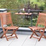 Merxx Cordoba 3-tlg. Gartenmöbel-Set mit Klappstühlen und Balkonhängetisch aus Eukalyptusholz.
