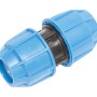 LUX-TOOLS Muffe für PE-Rohre, Ø 25 mm, aus blauem Kunststoff für Kaltwassersysteme.