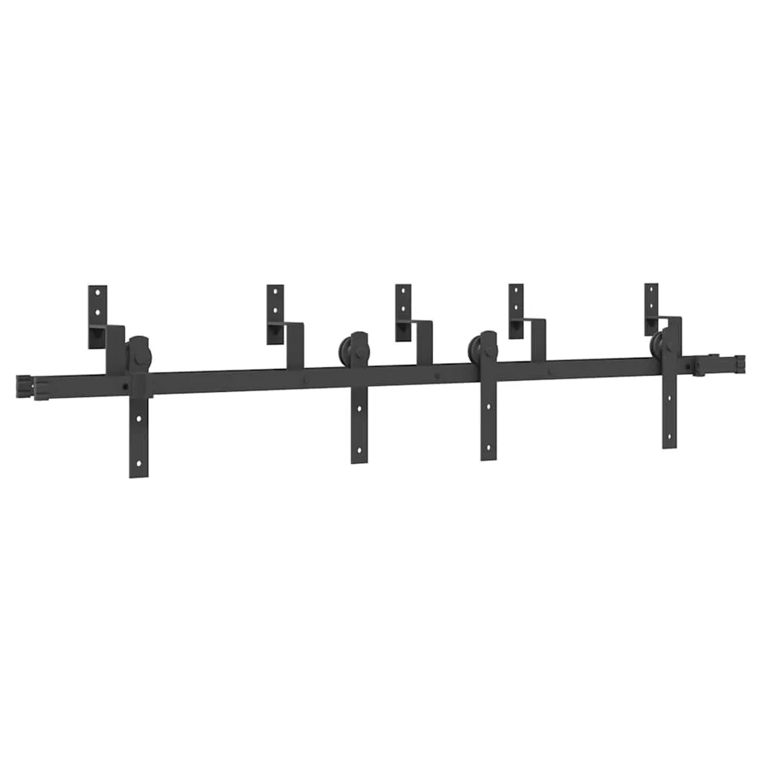 vidaXL Schiebetürbeschlag-Set 183 cm Stahl Schwarz 3295721