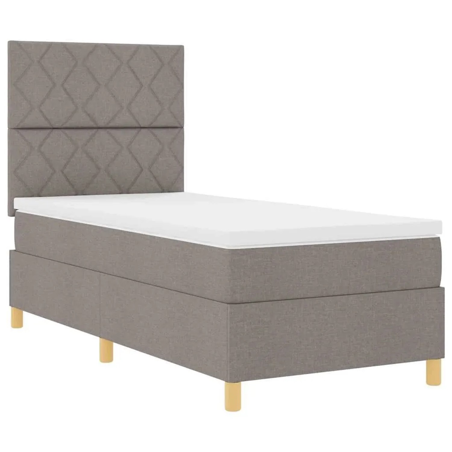 vidaXL LED Boxspringbett mit Matratze Taupe 100 x 200 cm Stoff 3343156 günstig online kaufen