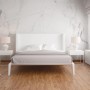 Fototapete Marmor Weiß Grau im Schlafzimmer, modernes Design.