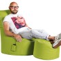Grüner Sitting Point Sessel Swing mit Hocker, ideal zum Entspannen. Bequemer Sitzsack mit Seitentasche.