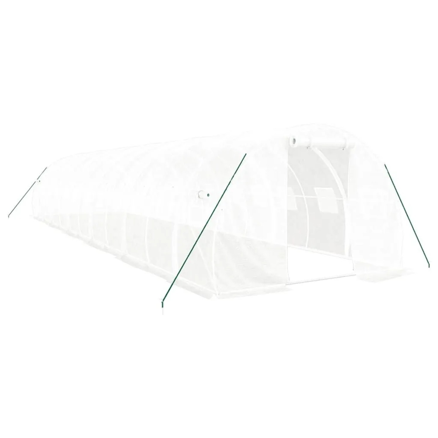 vidaXL Gewächshaus mit Stahlrahmen Weiß 36 m² 12x3x2 m 3188054