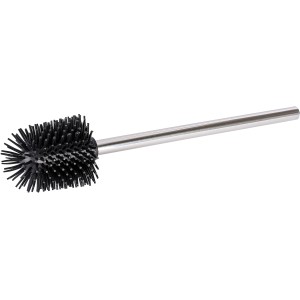 Wenko Toilettenbürste mit schwarzem Silikonkopf und Edelstahlstiel.