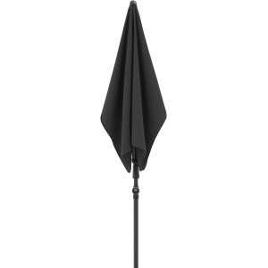 Geschlossener, anthrazitfarbener Doppler Marktschirm 120x200 cm mit Handöffner.