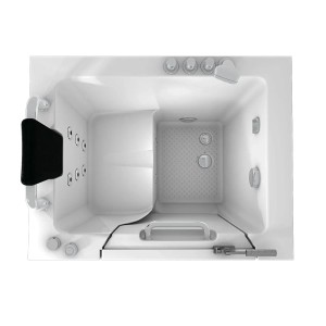 AquaVapore Sitzbadewanne mit Tür, 100x78cm, mit Whirlpoolfunktion, Armatur und Nackenstütze.