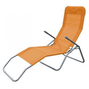 Lex Siestaliege Kippliege Sonnenliege Strandliege Gartenliege Klappbar Orange