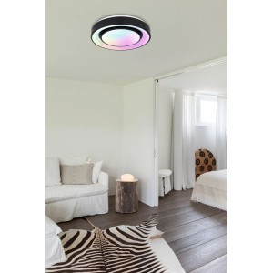 Globo LED Deckenleuchte Sully, Ø 38cm, mit RGB und Dimmfunktion in modernem Wohnraum.