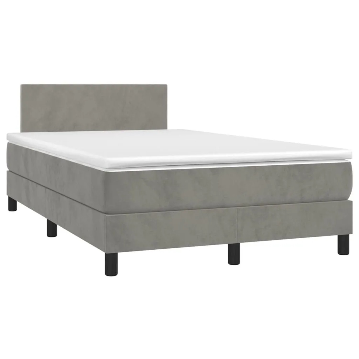 vidaXL Boxspringbett mit Matratze Hellgrau 120x190 cm Samt 3269825 günstig online kaufen