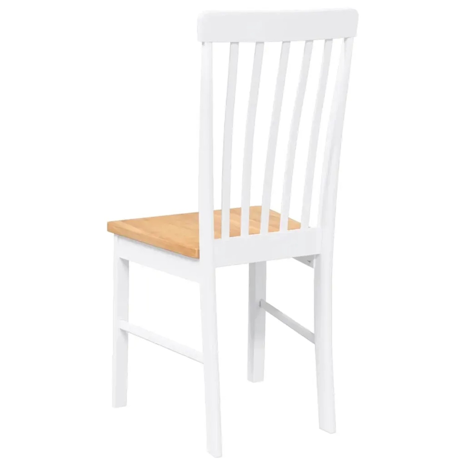 vidaXL Esszimmerstühle 2 Stk Weiß Massivholz Gummibaum 4102504_7