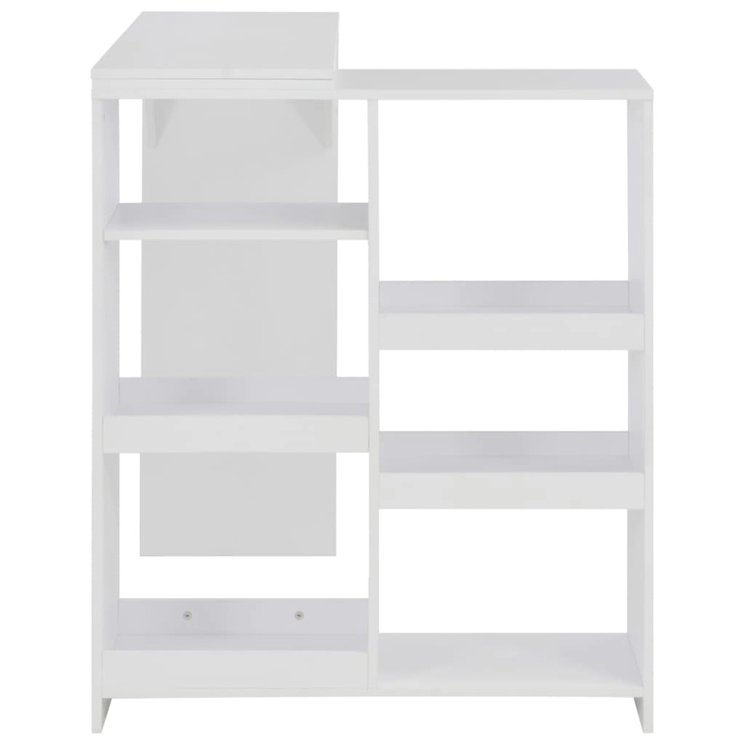 Weißer vidaXL Bartisch mit beweglichem Regal, 138x39x110 cm. Moderner Stehtisch für Küche und Essbereich.