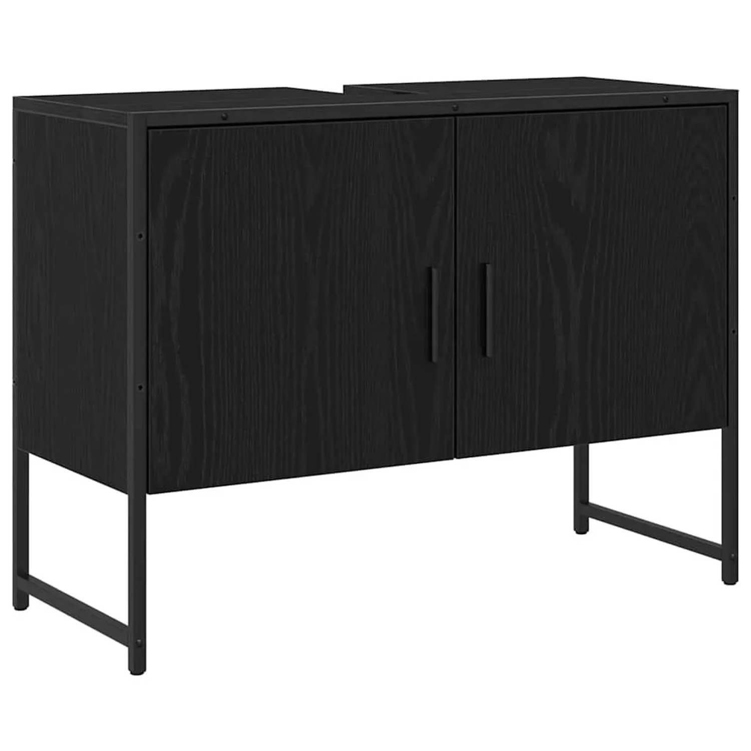 vidaXL Waschbeckenschrank mit Tür Schwarz Eichen-Optik 80 x 30 x 60 cm 8631 günstig online kaufen