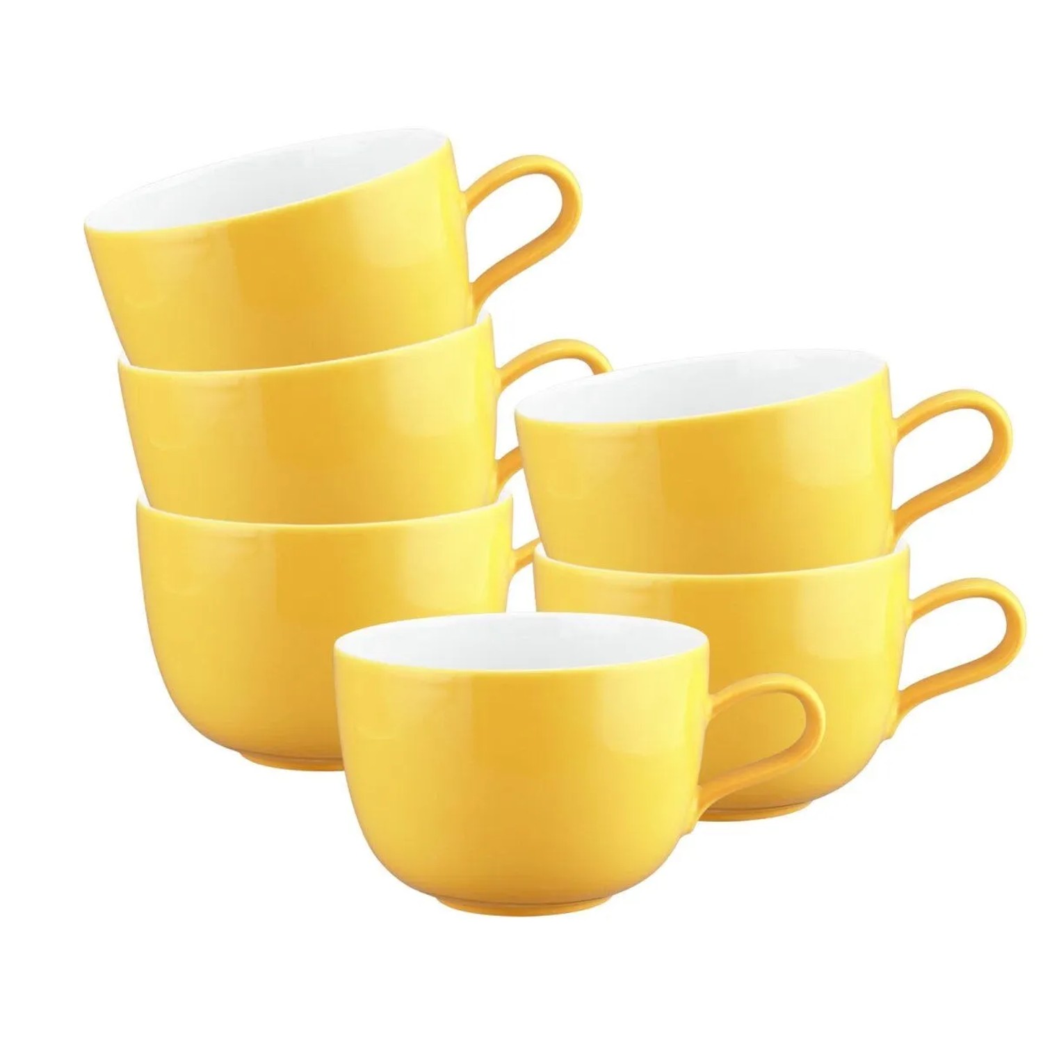 Seltmann Weiden Liberty Pure Colors Milchkaffeetasse 380 ml 6er Set Yellow Glow