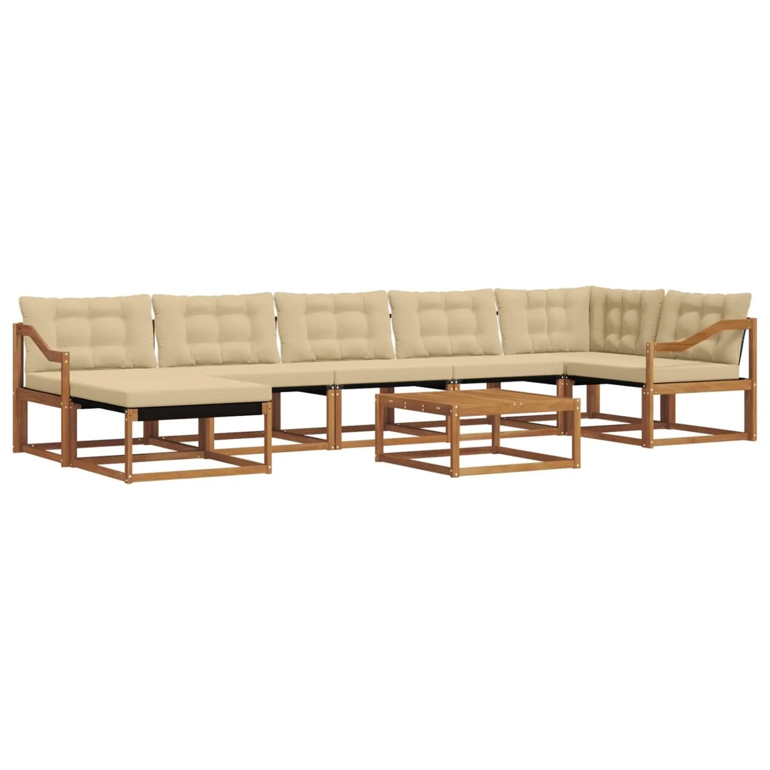 vidaXL Outdoor-Sofagarnitur 22-Tlg Natur und Beige Massivholz Akazie 3369708