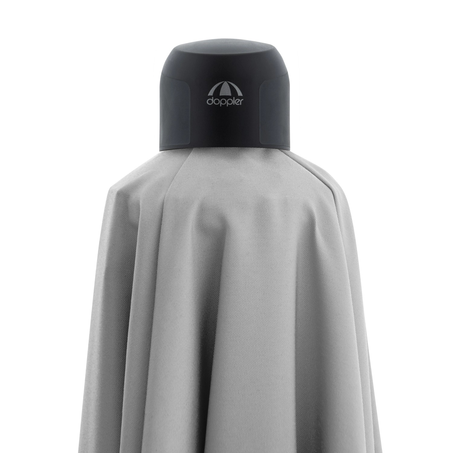 Detailaufnahme: Hellgrauer Doppler Ampelschirm MyZone, 210x210 cm, mit Dreh- und Neigungsfunktion.