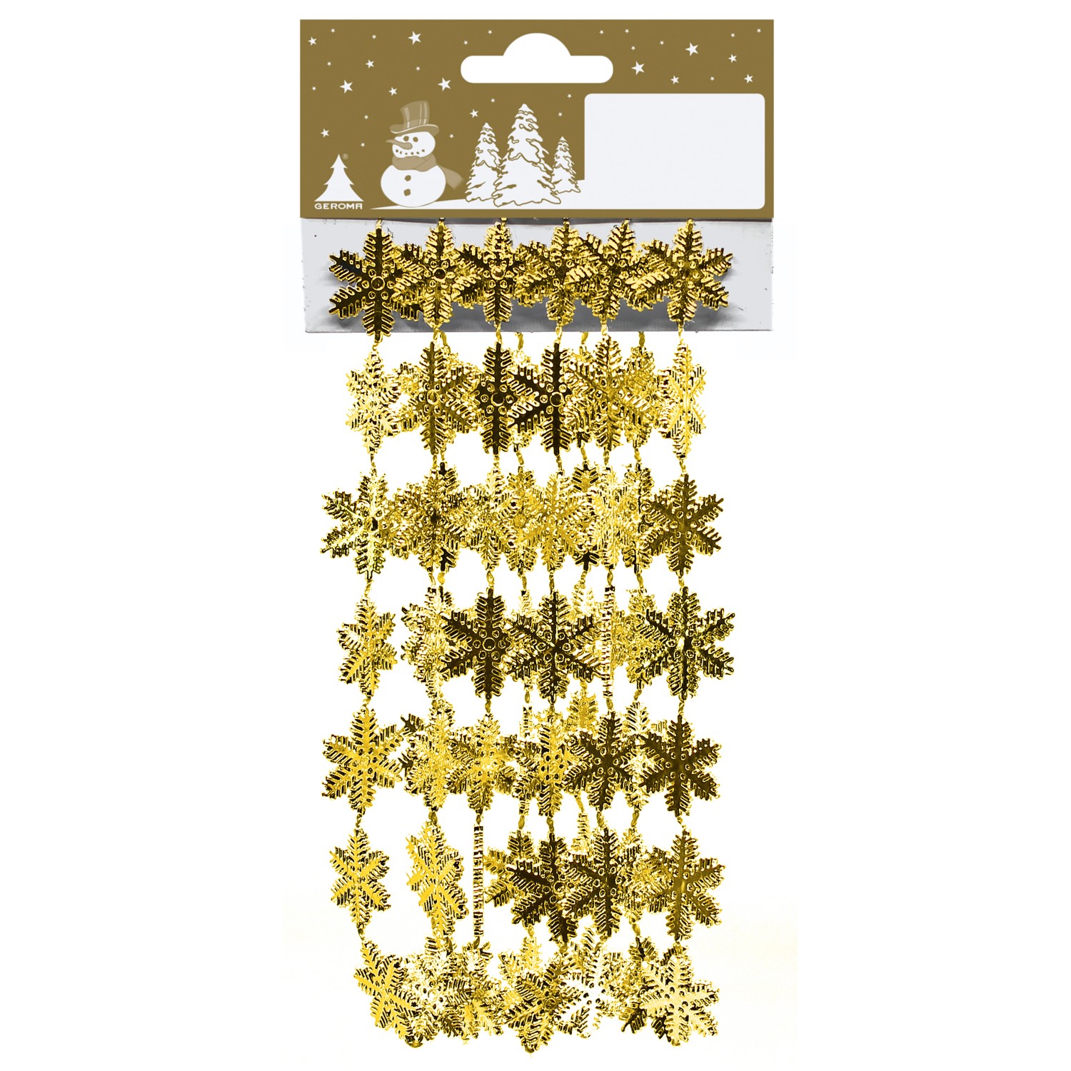 Weihnachtliche Schneeflockengirlande aus Kunststoff Gold 180 cm günstig online kaufen