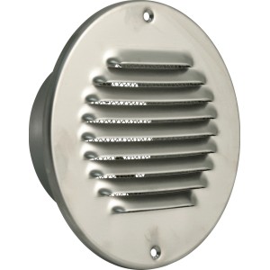 Marley Lüftungsgitter Edelstahl mit Rohranschluss 100 mm für Lüftungsanlagen.