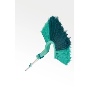 Leifheit Wand- und Deckenbesen Dusty Handgerät, Reinigungsgerät mit grünen Borsten.