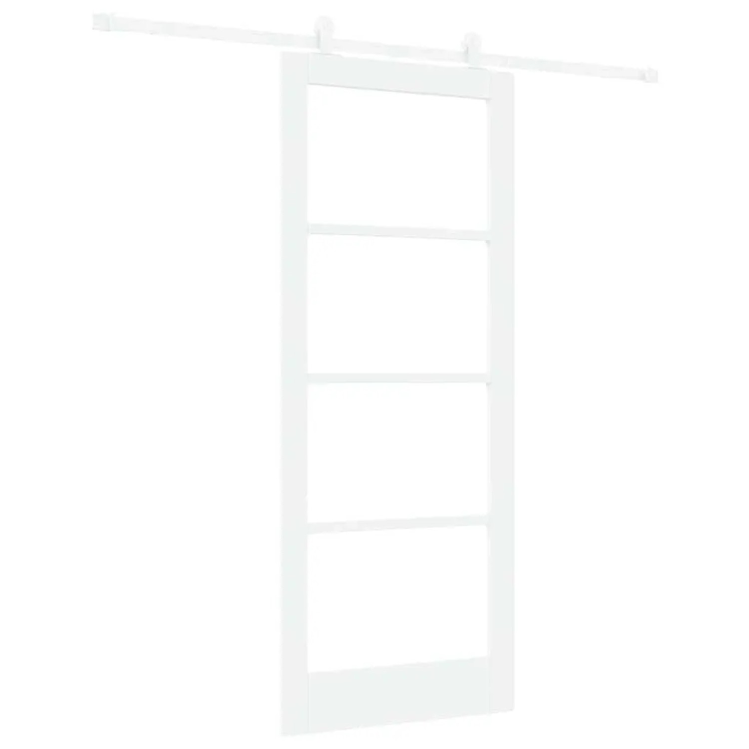 vidaXL Schiebetür ORKDAL Weiß 83 x 202 cm Massivholz Kiefer und Glas 3332082