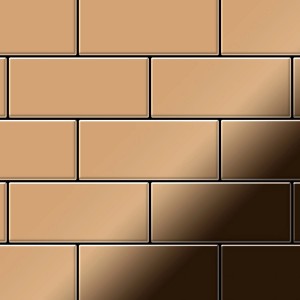 Hochglänzende Kupfer Mosaikfliese aus Titan, Subway-Stil, geeignet für Wandverkleidung.