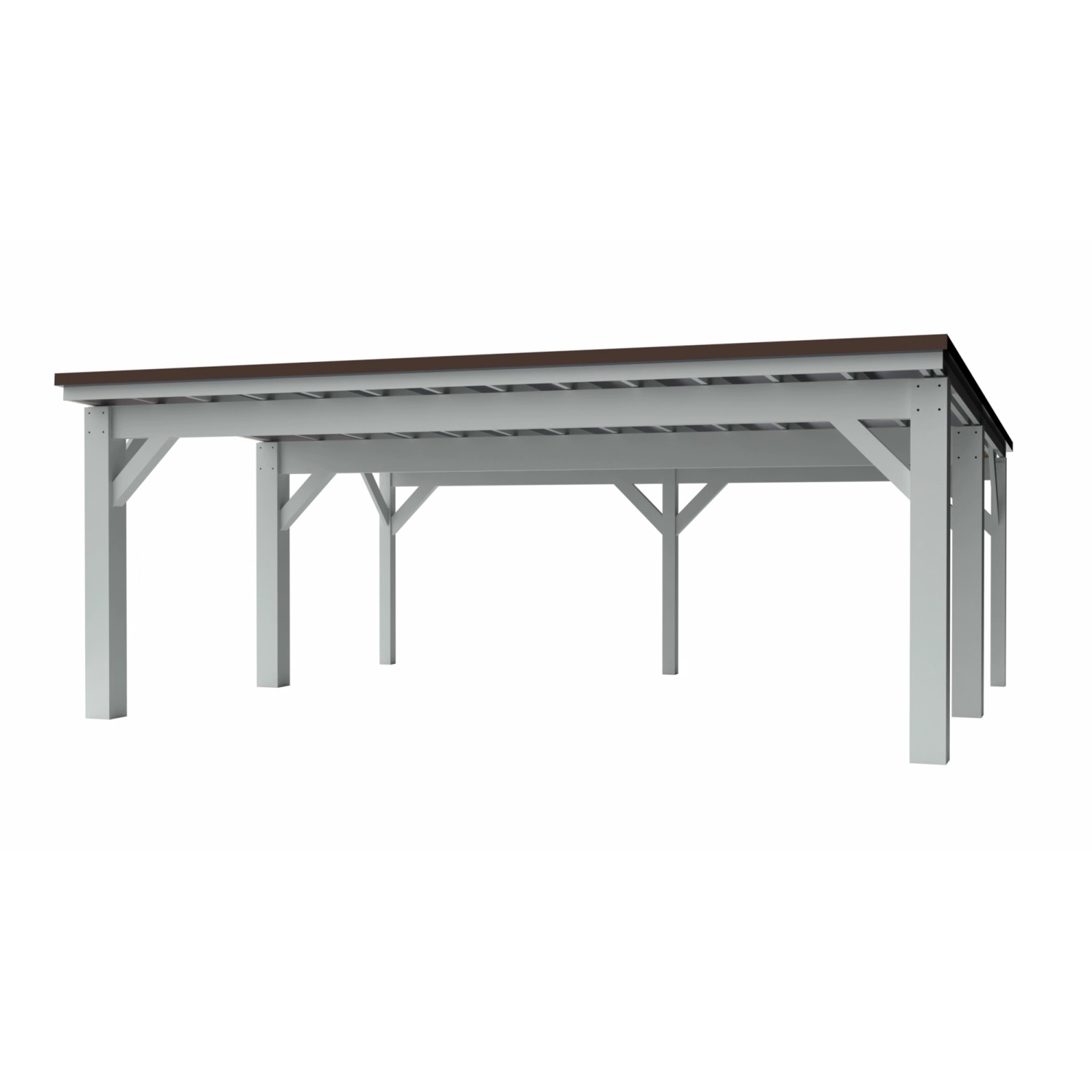 Holzbrüder Carport Ralf 42 250 kg/m² Reinweiß-Dunkelbraun günstig online kaufen