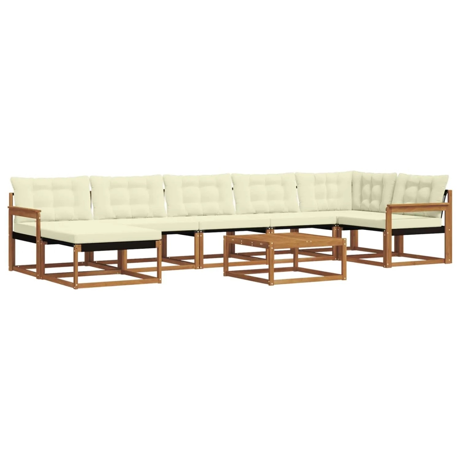 vidaXL Outdoor-Sofagarnitur 22-Tlg Natur und Creme Massivholz Akazie 3369689
