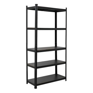 Schwerlastregal Ragnar, All Black Serie, 5 Böden, 180x90x40 cm, ideal als Keller- oder Garagenregal.