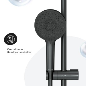 AM.PM X-Joy Duschset, Brausegarnitur mit Handbrause und Duschsäule in Schwarz.