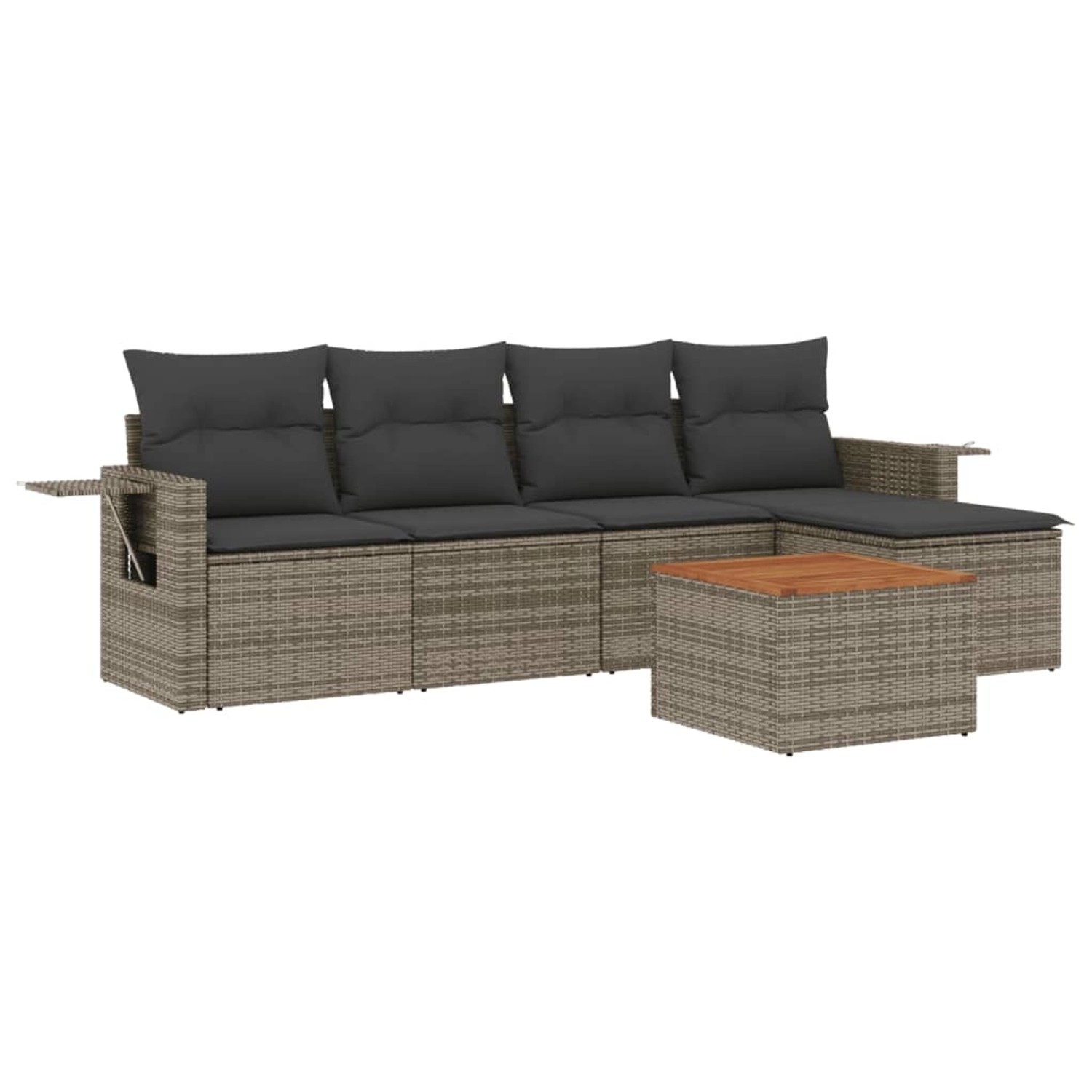vidaXL 6-Tlg Garten-Sofagarnitur mit Kissen Grau Poly Rattan 3256872 günstig online kaufen