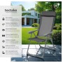 Tectake 4er Set Aluminium Gartenstuhl, anthrazit, klappbar, verstellbar, mit Kopfpolster für Terrasse.