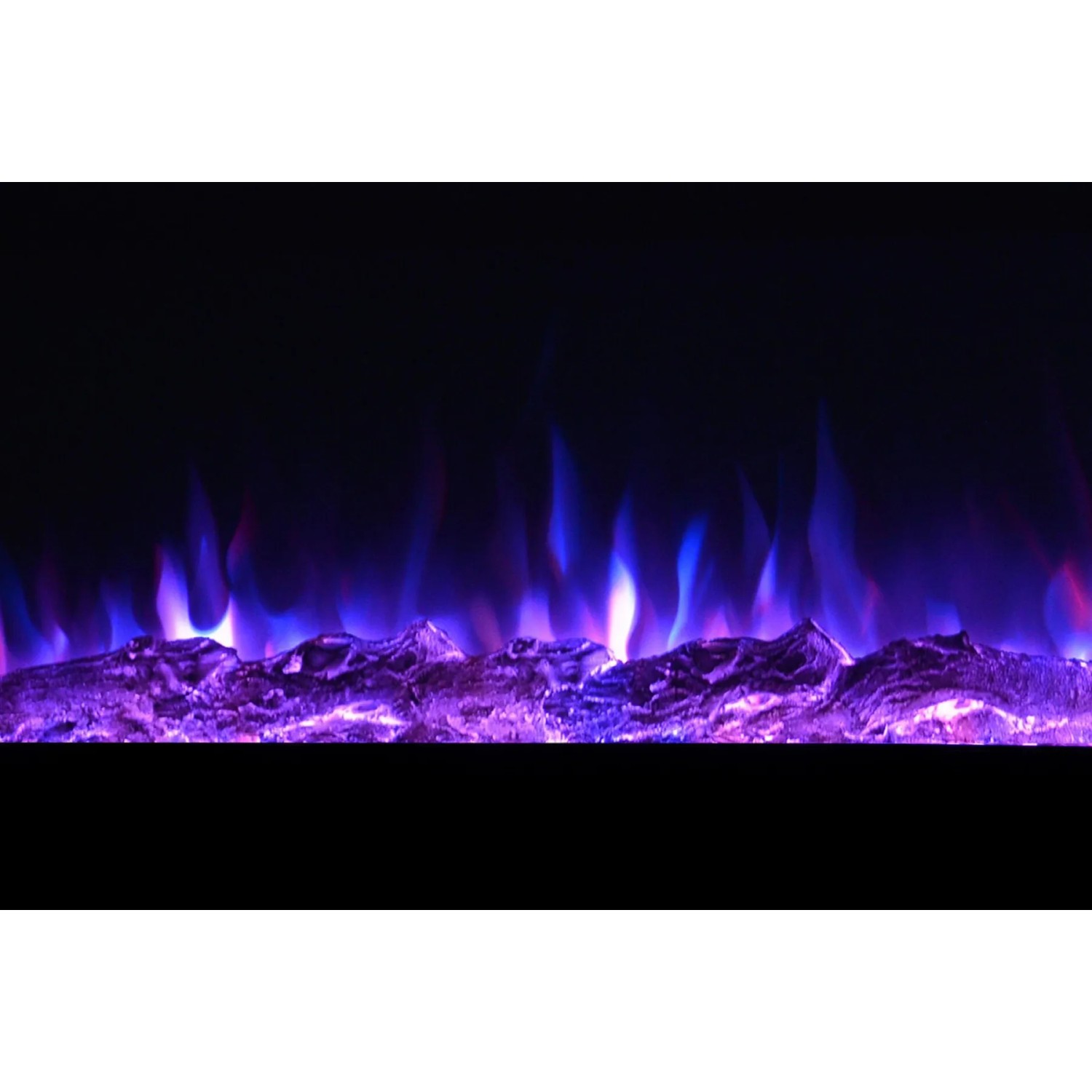 El Fuego LED Elektrokamin Luzern mit blau-violetten Flammeneffekt.