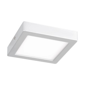 Quadratische, silberne Eglo LED-Deckenleuchte Idun, 17 cm, mit neutralweißem Licht (4.000 K).