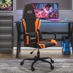 vidaXL Gaming-Stuhl mit Massagefunktion Schwarz und Orange Kunstleder 345539