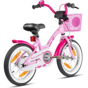 PROMETHEUS BIKES Kinderfahrrad 14 Zoll ab 4 Jahre mit Stützrädern und Rücktrittbremse Rosa