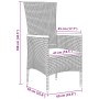 vidaXL Gartenstuhl, schwarz, Poly Rattan, mit Maßangaben. Teil der 5-tlg. Essgruppe.